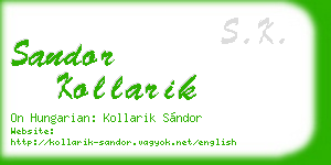 sandor kollarik business card